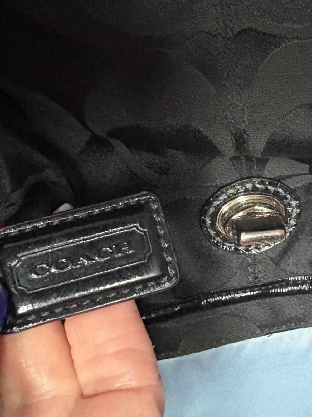 Authentic Coach Signature Black Jacquard & Leather Work Tote / Briefcase - Picture 3 of 13